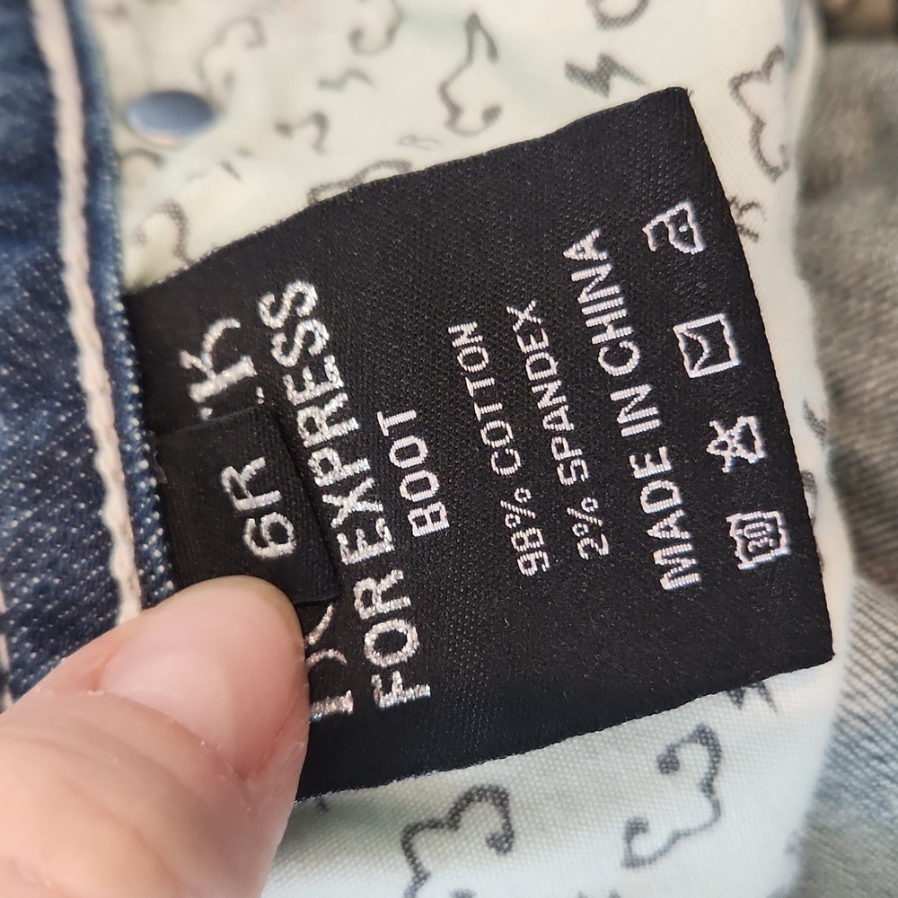 Express Women's Blue Boot Cut Jeans - Picture 3 of 4